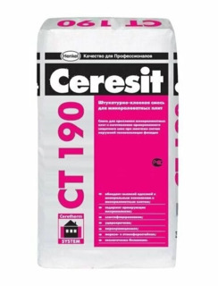 Штукатурно-клеевая смесь для минераловатных плит Ceresit CT 190 25 кг